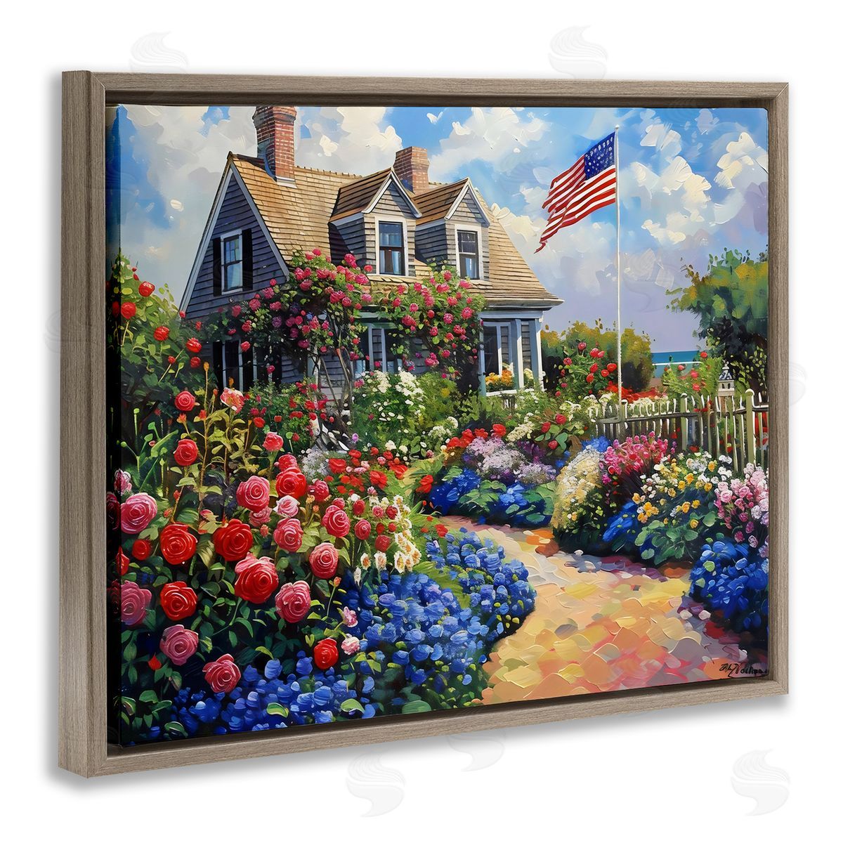 LSR Creative Studio An American House Canvas Wall Art Print