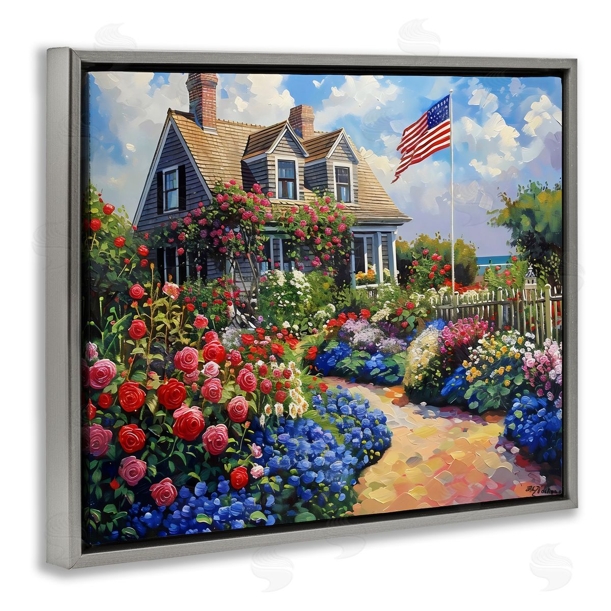 LSR Creative Studio An American House Canvas Wall Art Print