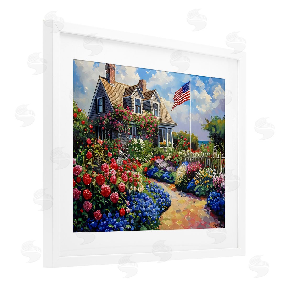 LSR Creative Studio An American House Canvas Wall Art Print