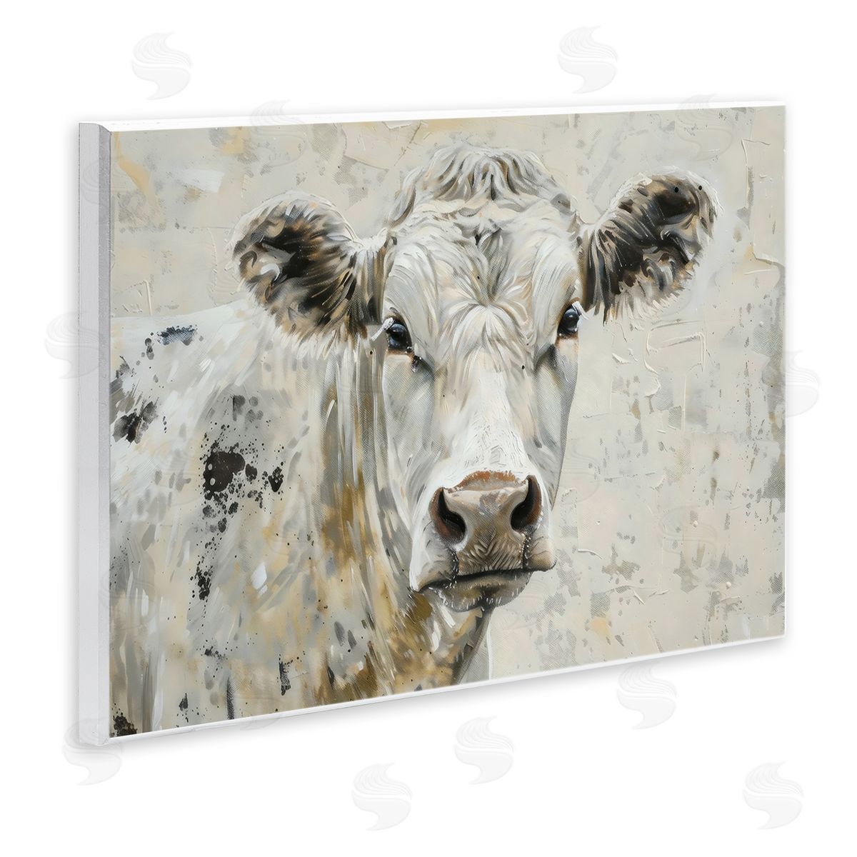 LSR Creative Studio Neutral Cow Portrait Canvas Wall Art Print