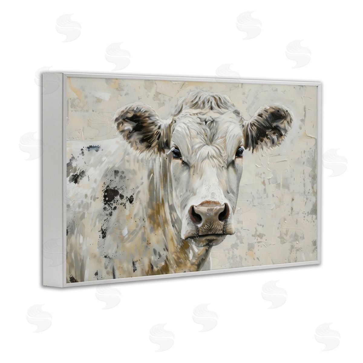 LSR Creative Studio Neutral Cow Portrait Canvas Wall Art Print