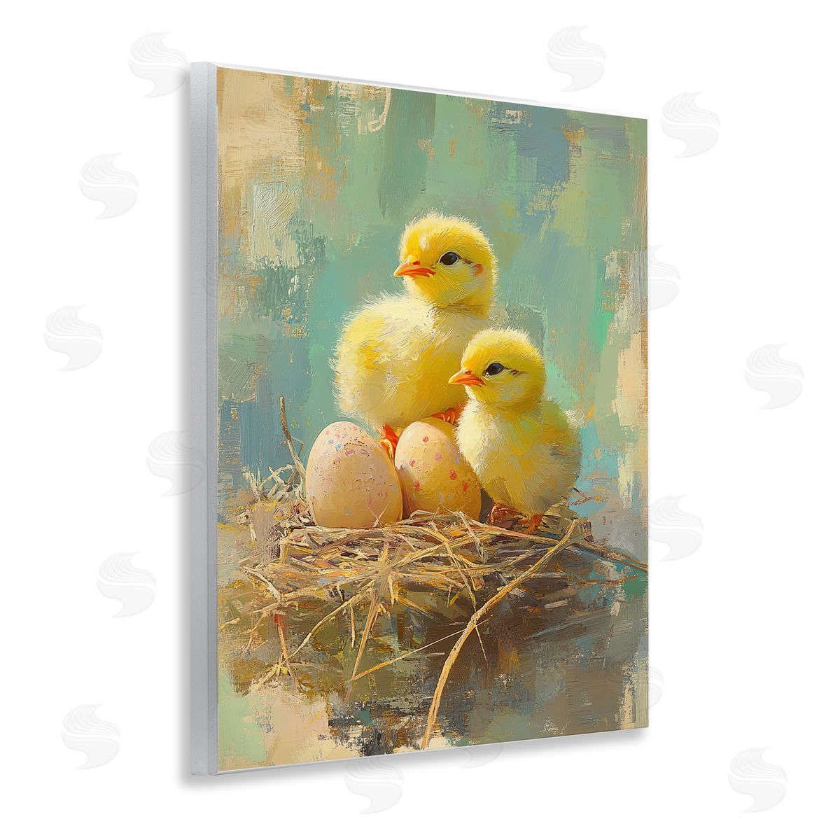Franklyn Gregory Easter Chicks and Eggs Canvas Wall Art Print