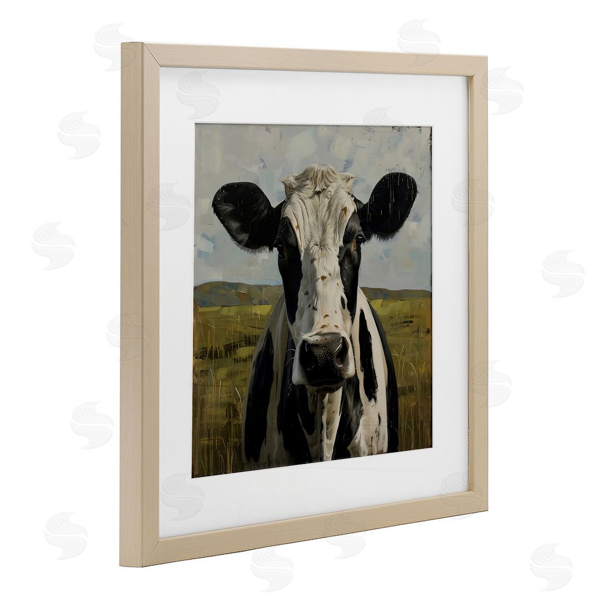 LSR Creative Studio Spotted Cow in Pasture Canvas Wall Art Print