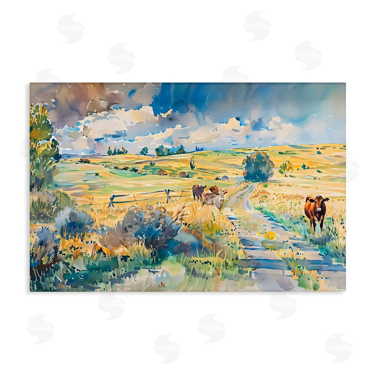 LSR Creative Studio Roaming The Land Scenic Canvas Wall Art Print