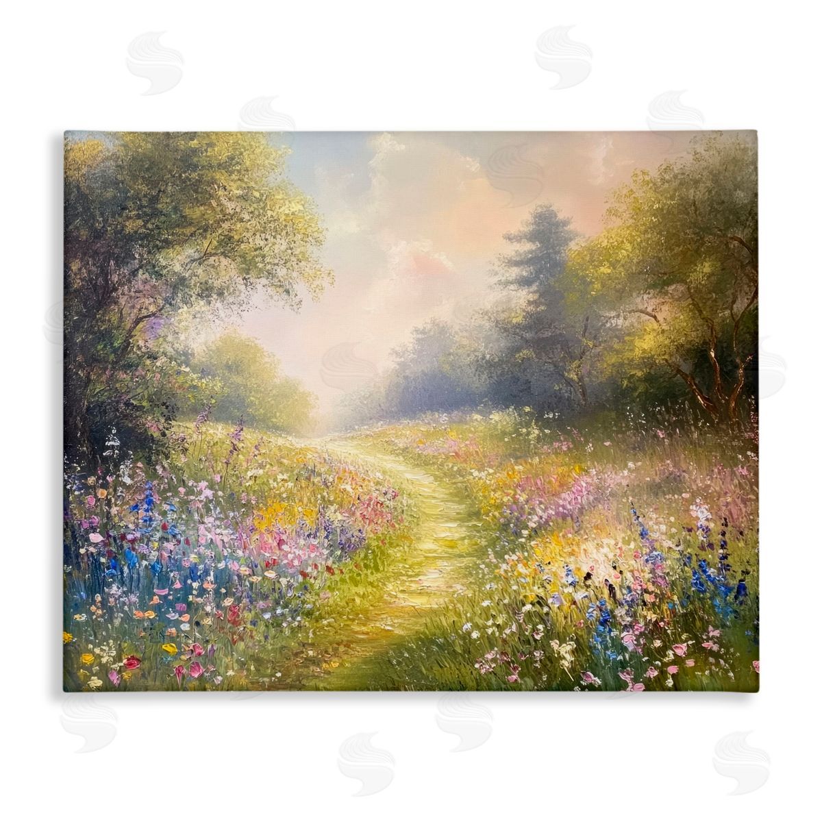 Petal Prints Design Pink & Blue Flower Daydream Canvas Wall Art Print