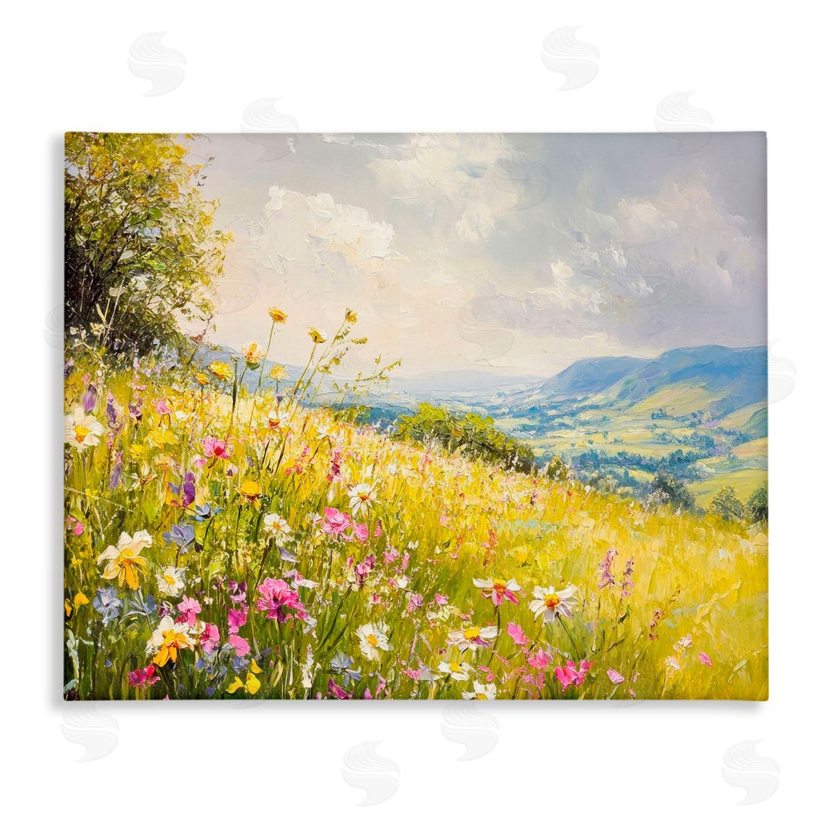 LSR Creative Studio Scenic Wildflower Hill Canvas Wall Art Print