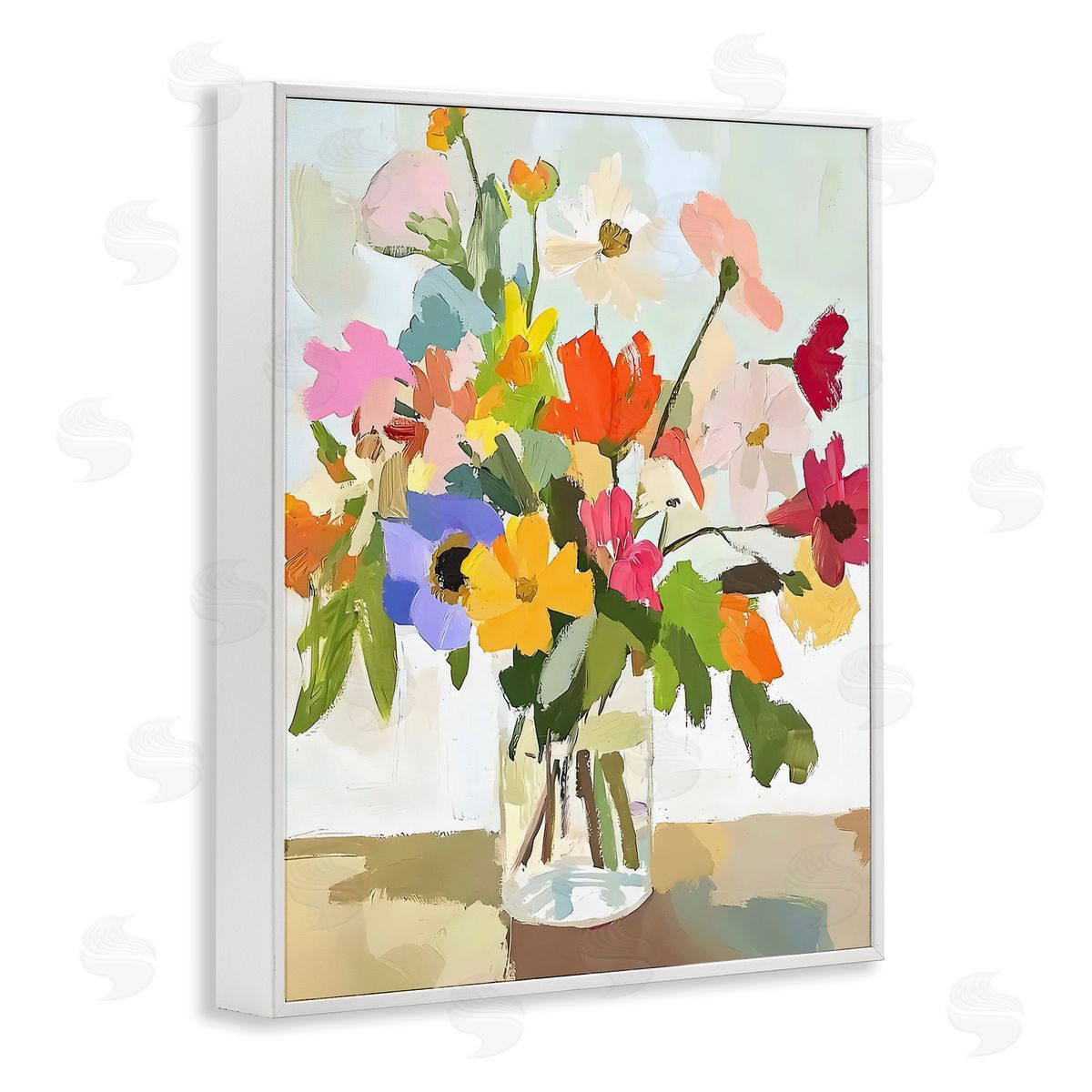 Riley B Cheerful Summer Garden Blooms Canvas Wall Art Print