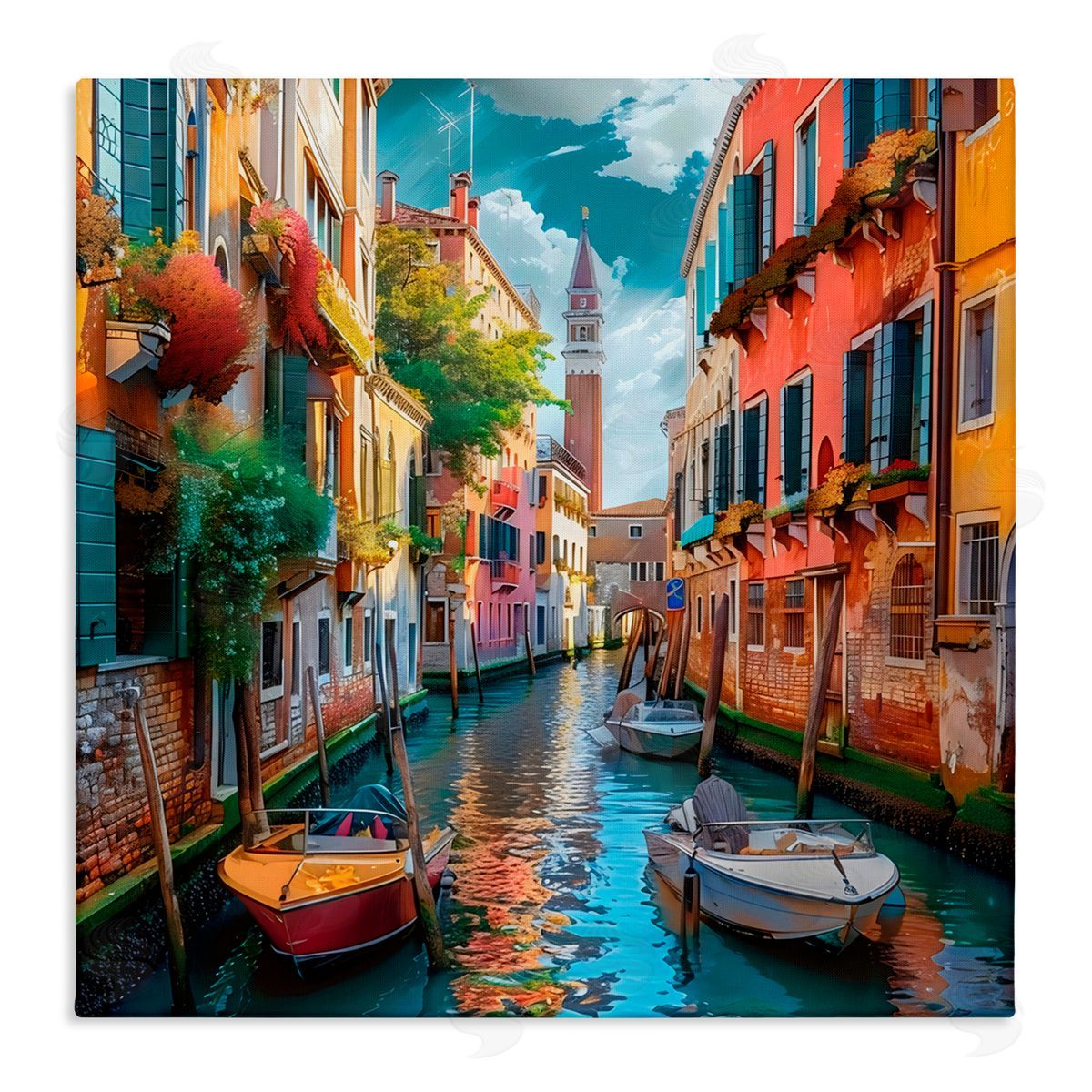 LSR Creative Studio Venetian Summer Canal Canvas Wall Art Print