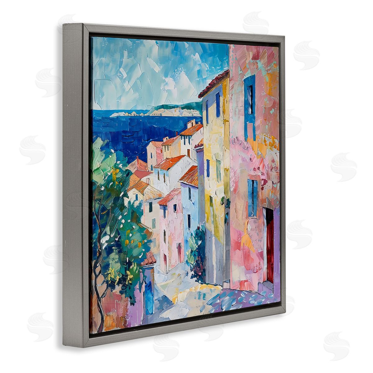 LSR Creative Studio Mediterranean Coastal Town Canvas Wall Art Print
