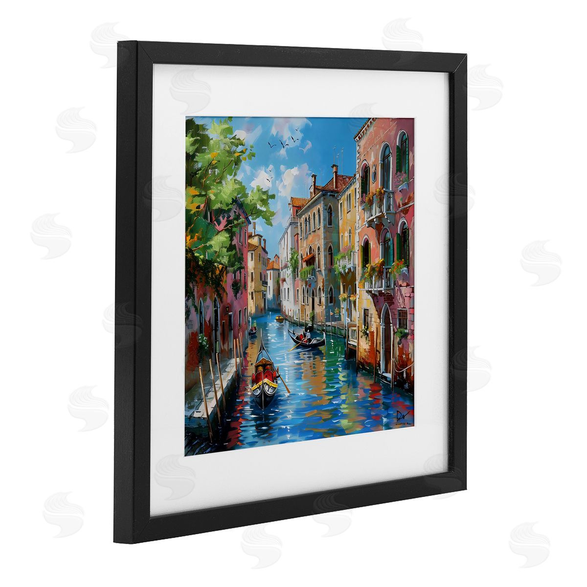 LSR Creative Studio Canal Boat Ride in City Canvas Wall Art Print