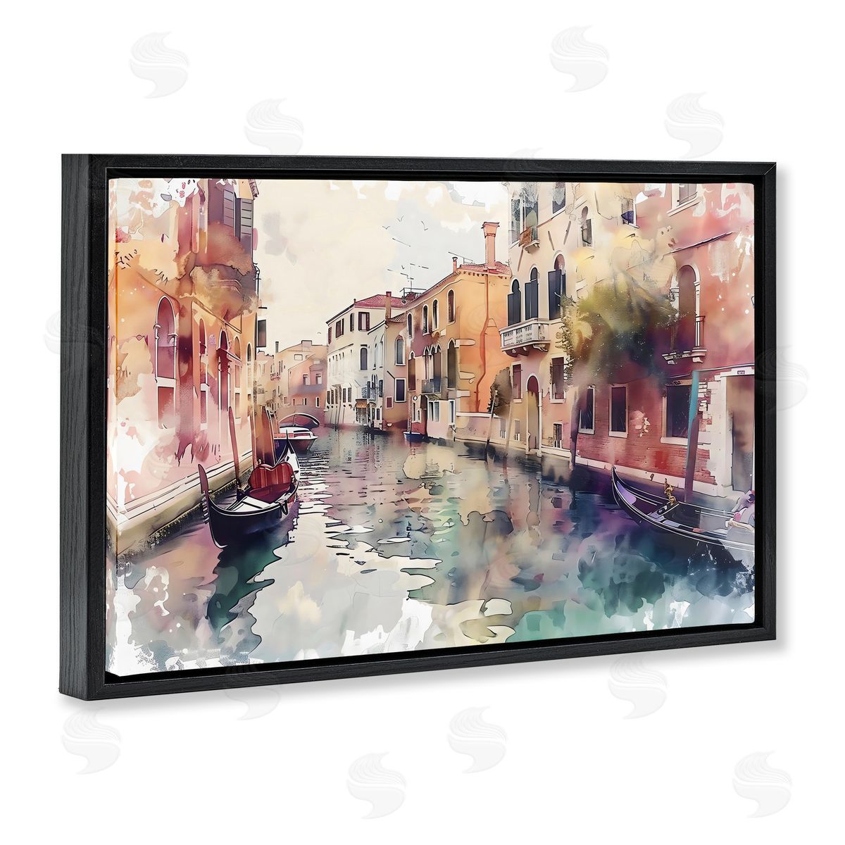 LSR Creative Studio Venice Canal Watercolor Style Canvas Wall Art Print