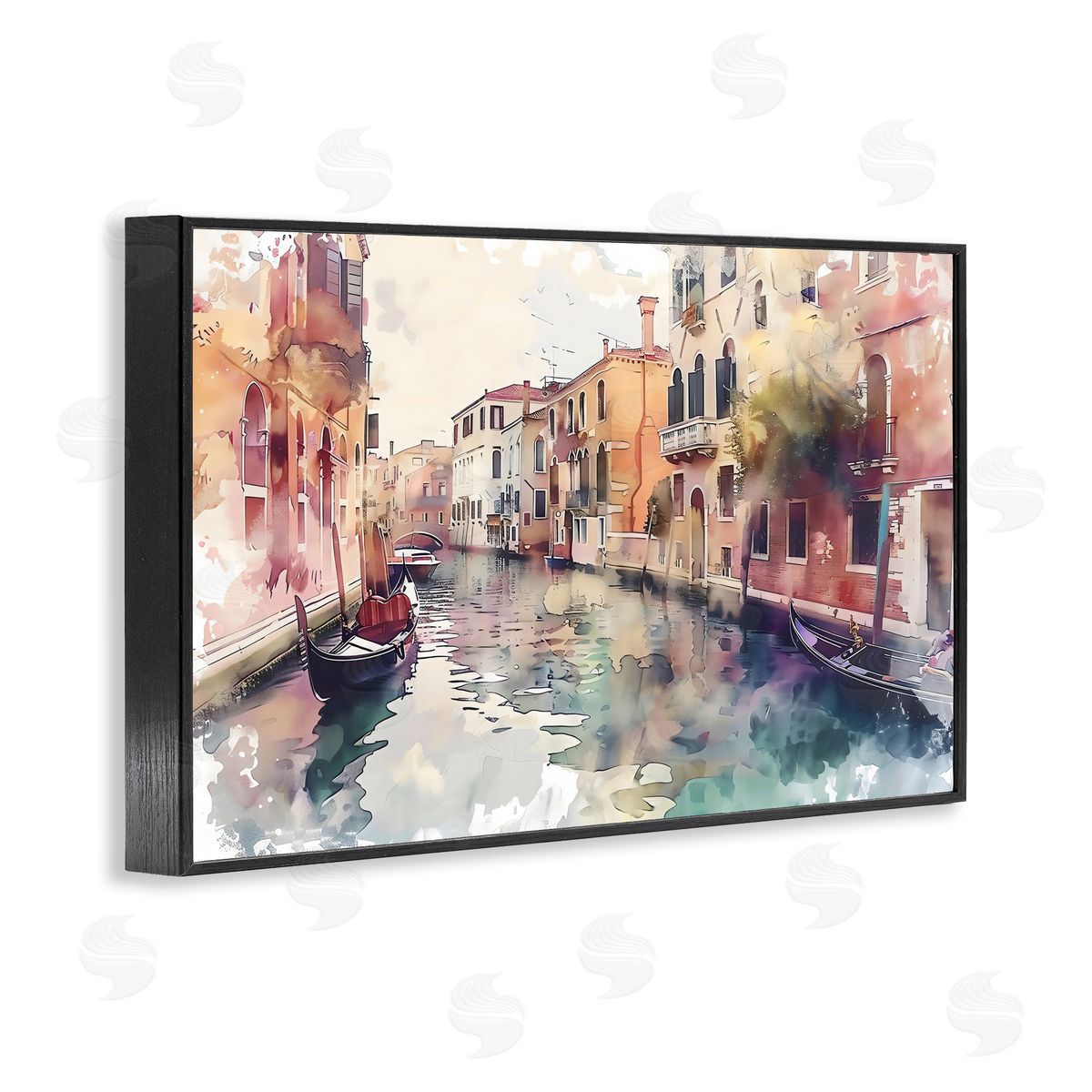 LSR Creative Studio Venice Canal Watercolor Style Canvas Wall Art Print