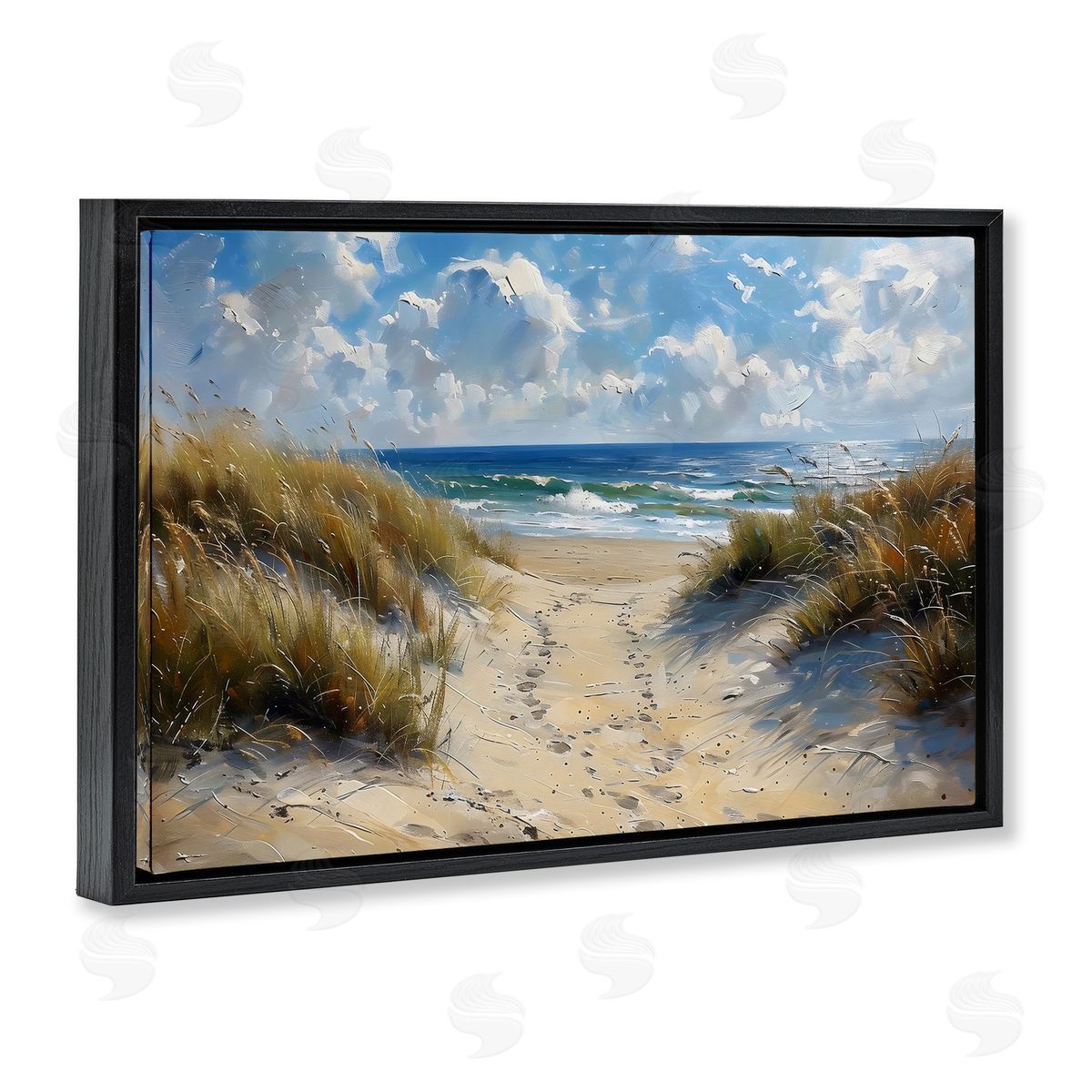 LSR Creative Studio Seaside Pathway Footprints Canvas Wall Art Print