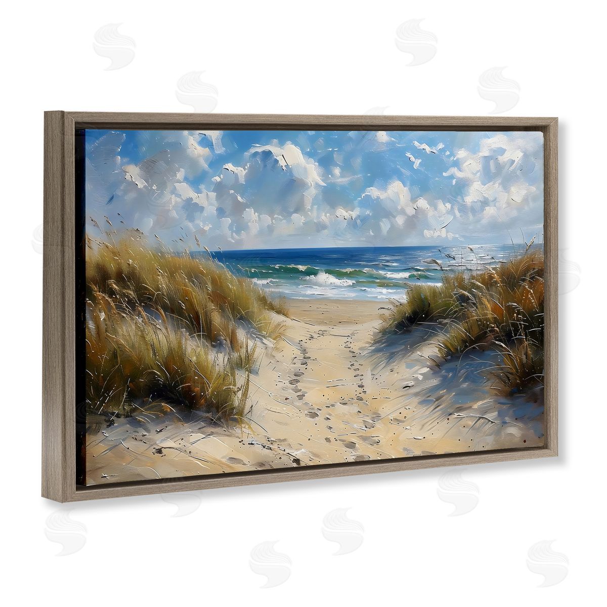 LSR Creative Studio Seaside Pathway Footprints Canvas Wall Art Print