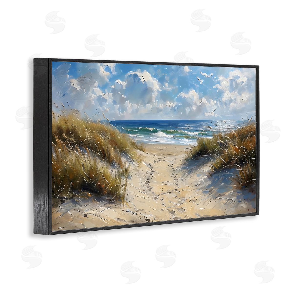 LSR Creative Studio Seaside Pathway Footprints Canvas Wall Art Print