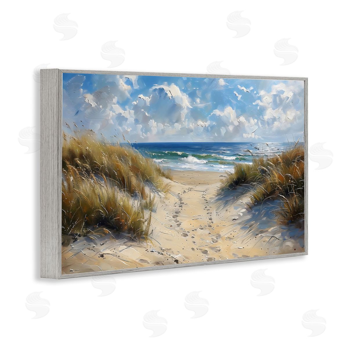 LSR Creative Studio Seaside Pathway Footprints Canvas Wall Art Print