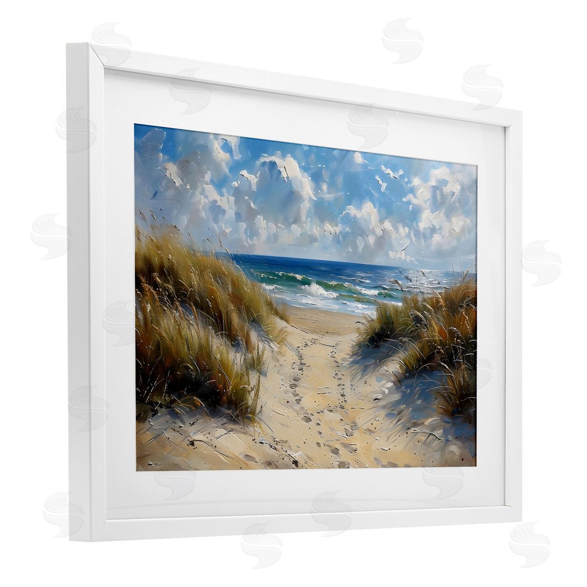 LSR Creative Studio Seaside Pathway Footprints Canvas Wall Art Print