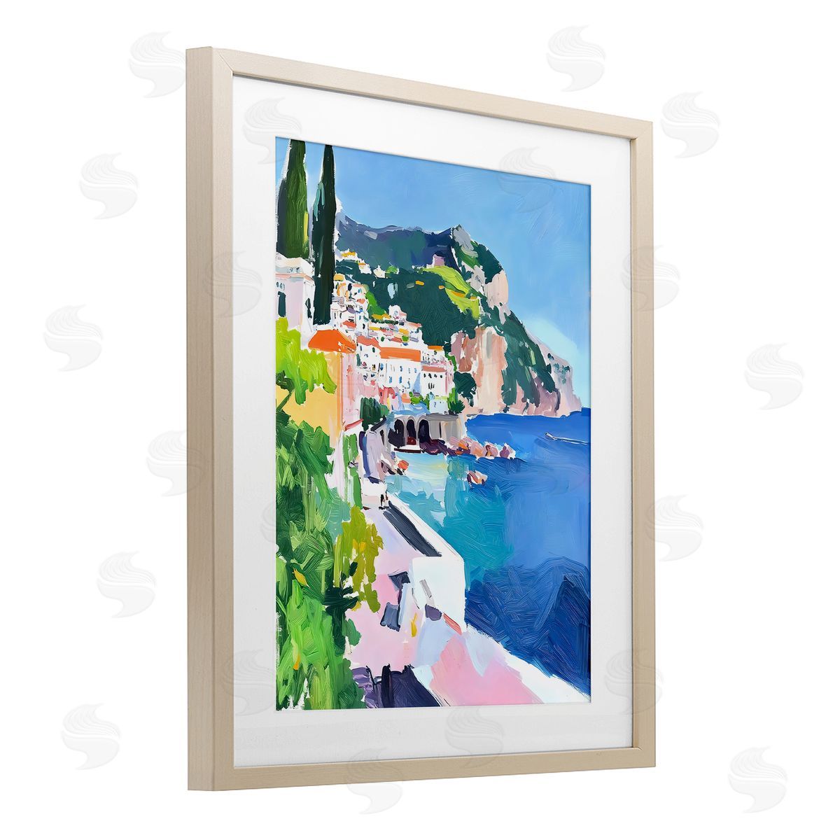 Riley B Colorful Italian Coast Canvas Wall Art Print