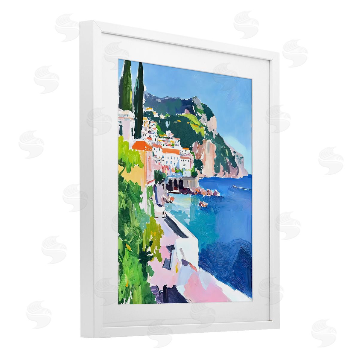 Riley B Colorful Italian Coast Canvas Wall Art Print