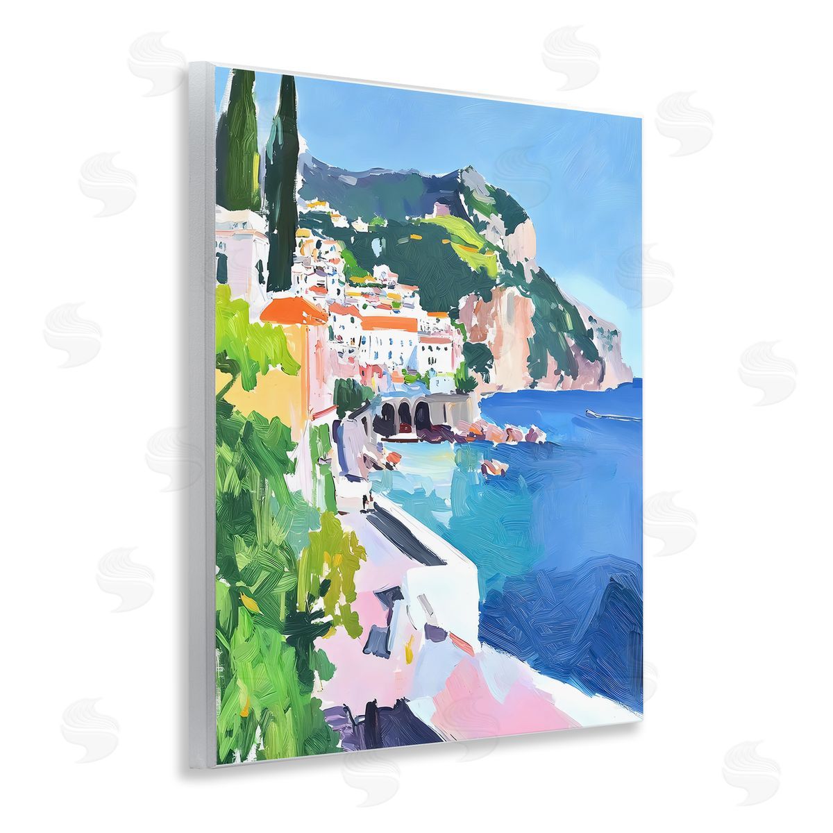Riley B Colorful Italian Coast Canvas Wall Art Print