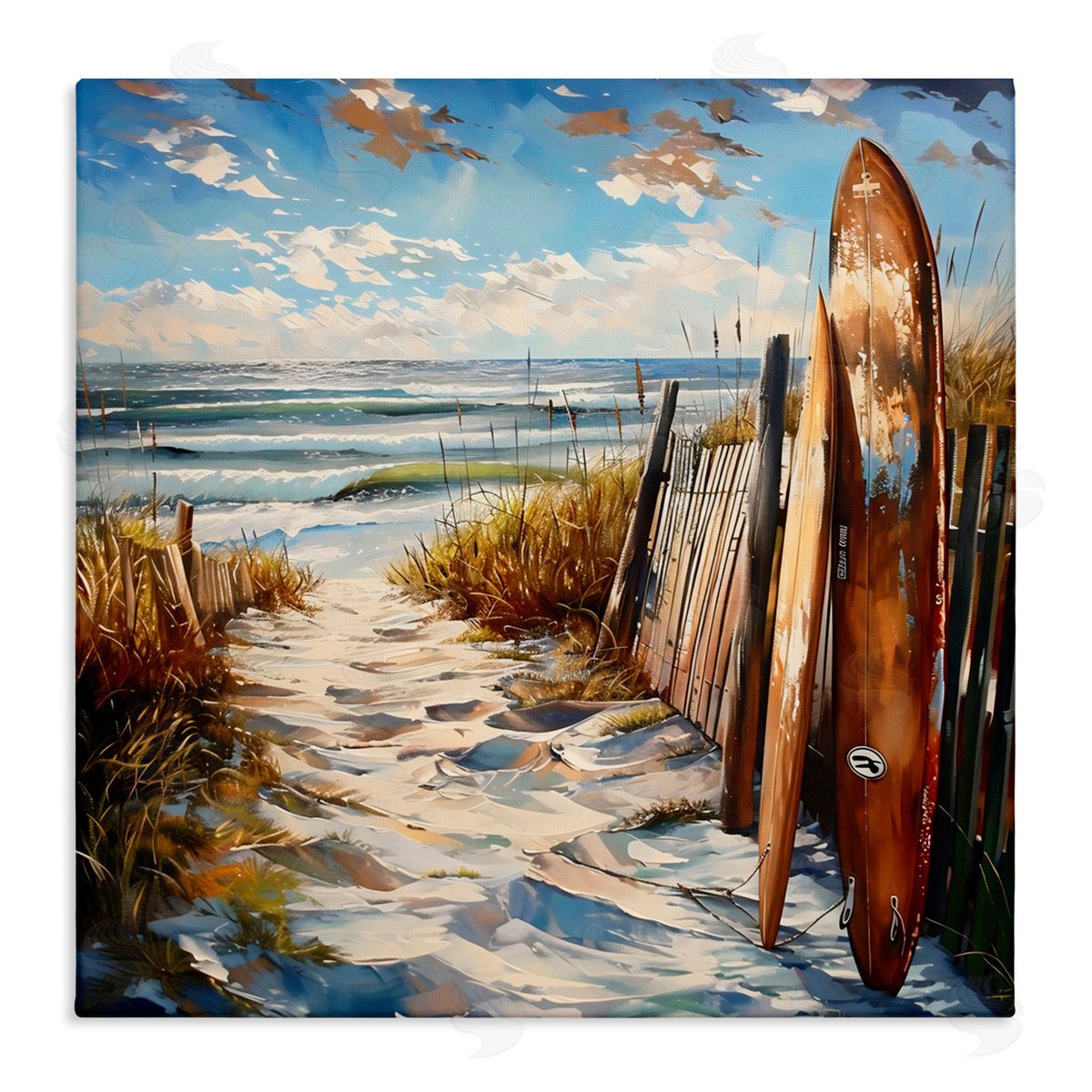 LSR Creative Studio Time To Surf Beach Canvas Wall Art Print