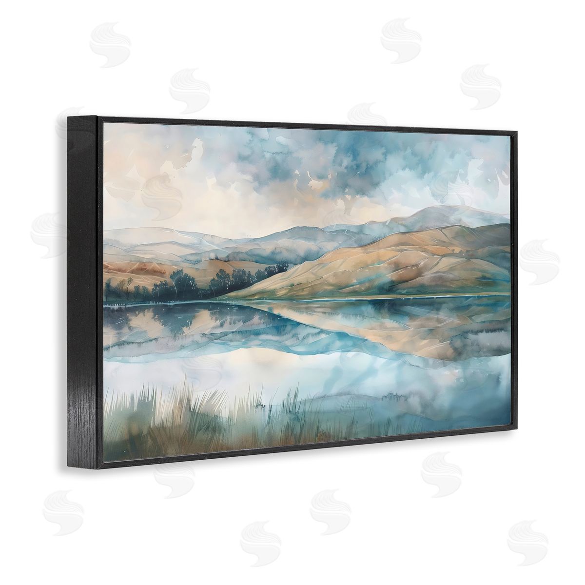 LSR Creative Studio Lake Reflecting Rolling Hills Canvas Wall Art Print