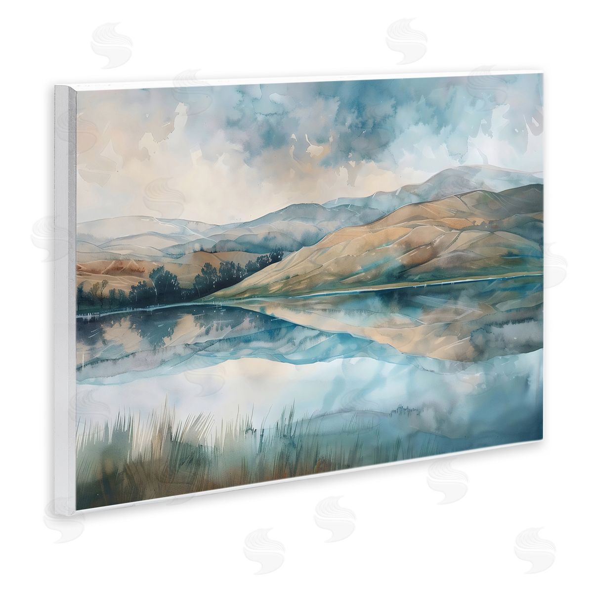 LSR Creative Studio Lake Reflecting Rolling Hills Canvas Wall Art Print
