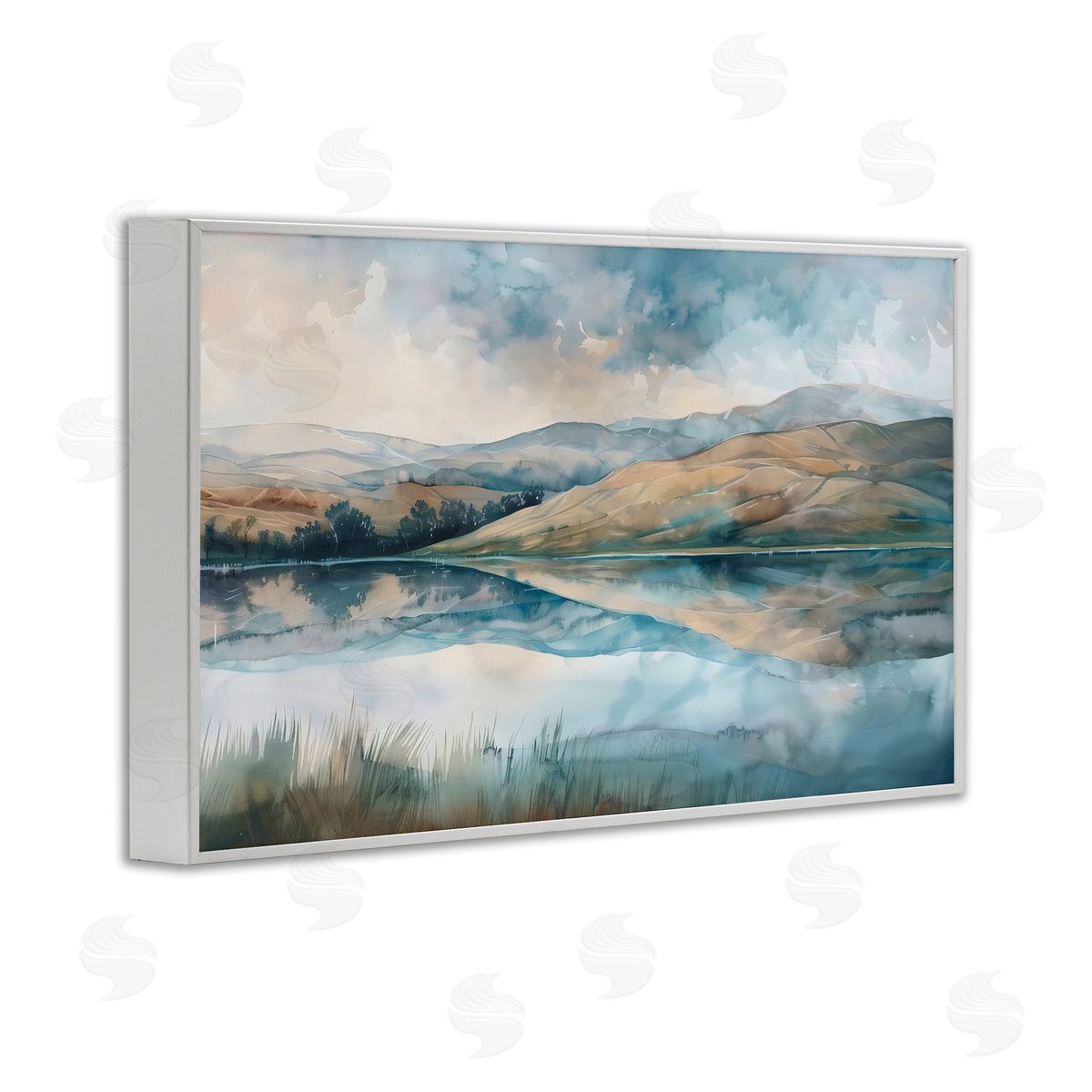 LSR Creative Studio Lake Reflecting Rolling Hills Canvas Wall Art Print