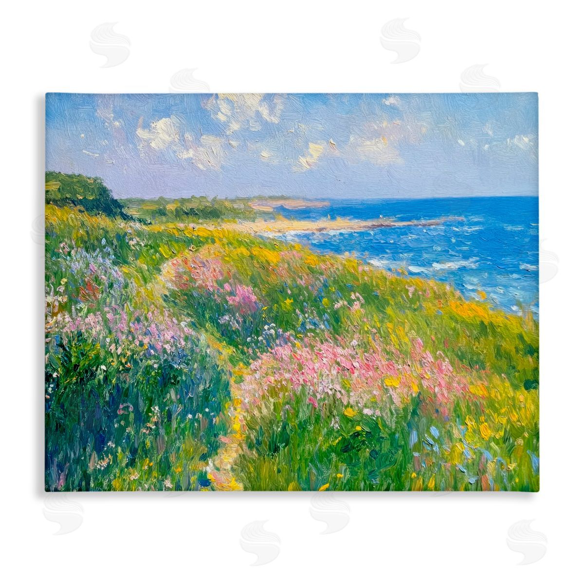Petal Prints Design Impressionist Smudged Coast Canvas Wall Art Print