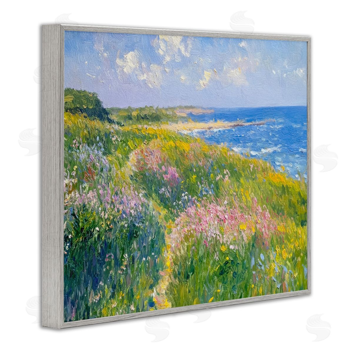 Petal Prints Design Impressionist Smudged Coast Canvas Wall Art Print