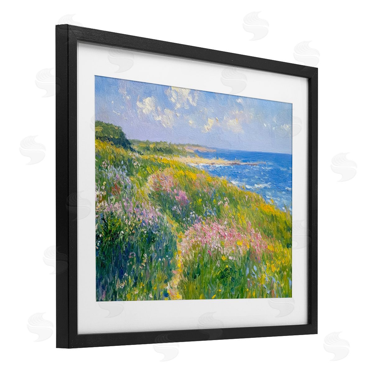 Petal Prints Design Impressionist Smudged Coast Canvas Wall Art Print
