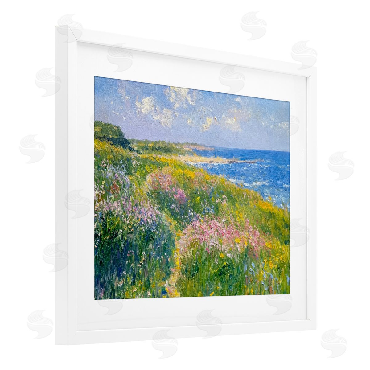Petal Prints Design Impressionist Smudged Coast Canvas Wall Art Print