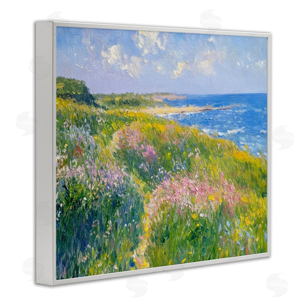 Petal Prints Design Impressionist Smudged Coast Canvas Wall Art Print