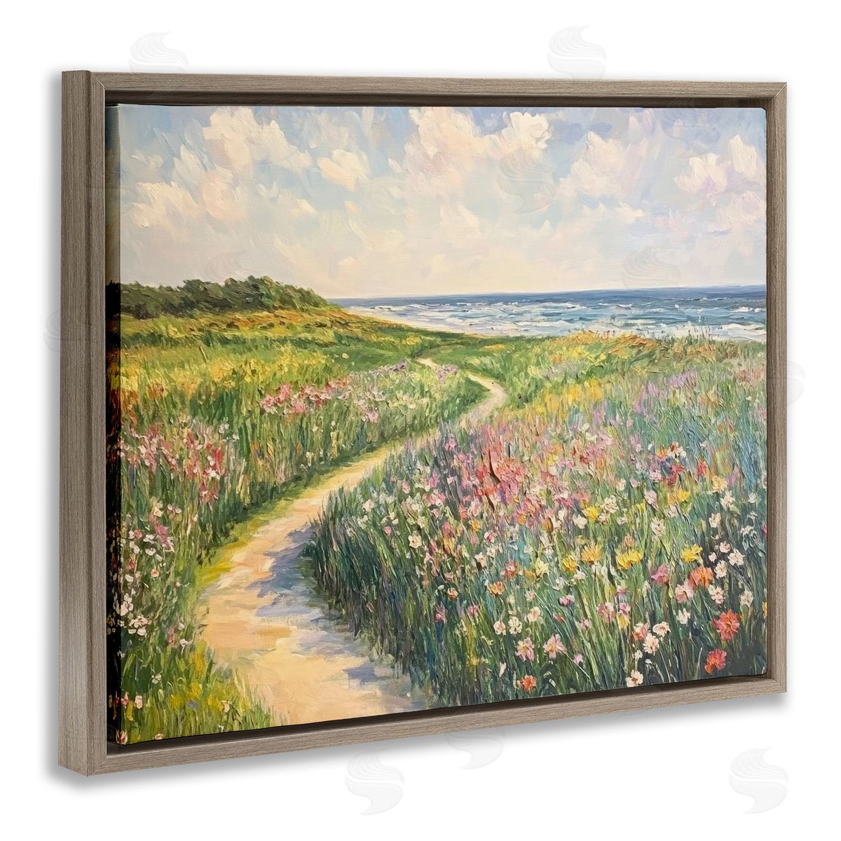 Petal Prints Design Impressionist Coastal Meadow Canvas Wall Art Print