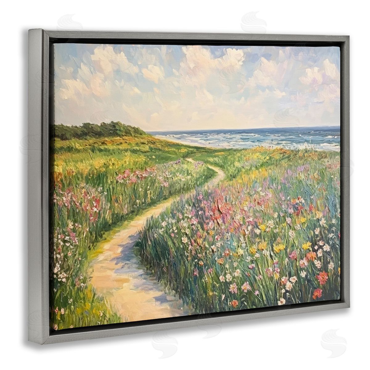 Petal Prints Design Impressionist Coastal Meadow Canvas Wall Art Print