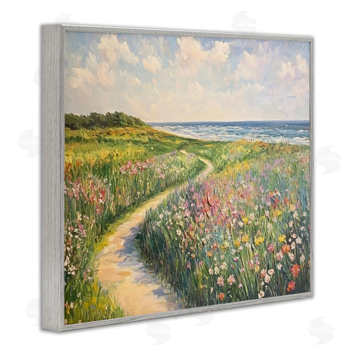 Petal Prints Design Impressionist Coastal Meadow Canvas Wall Art Print