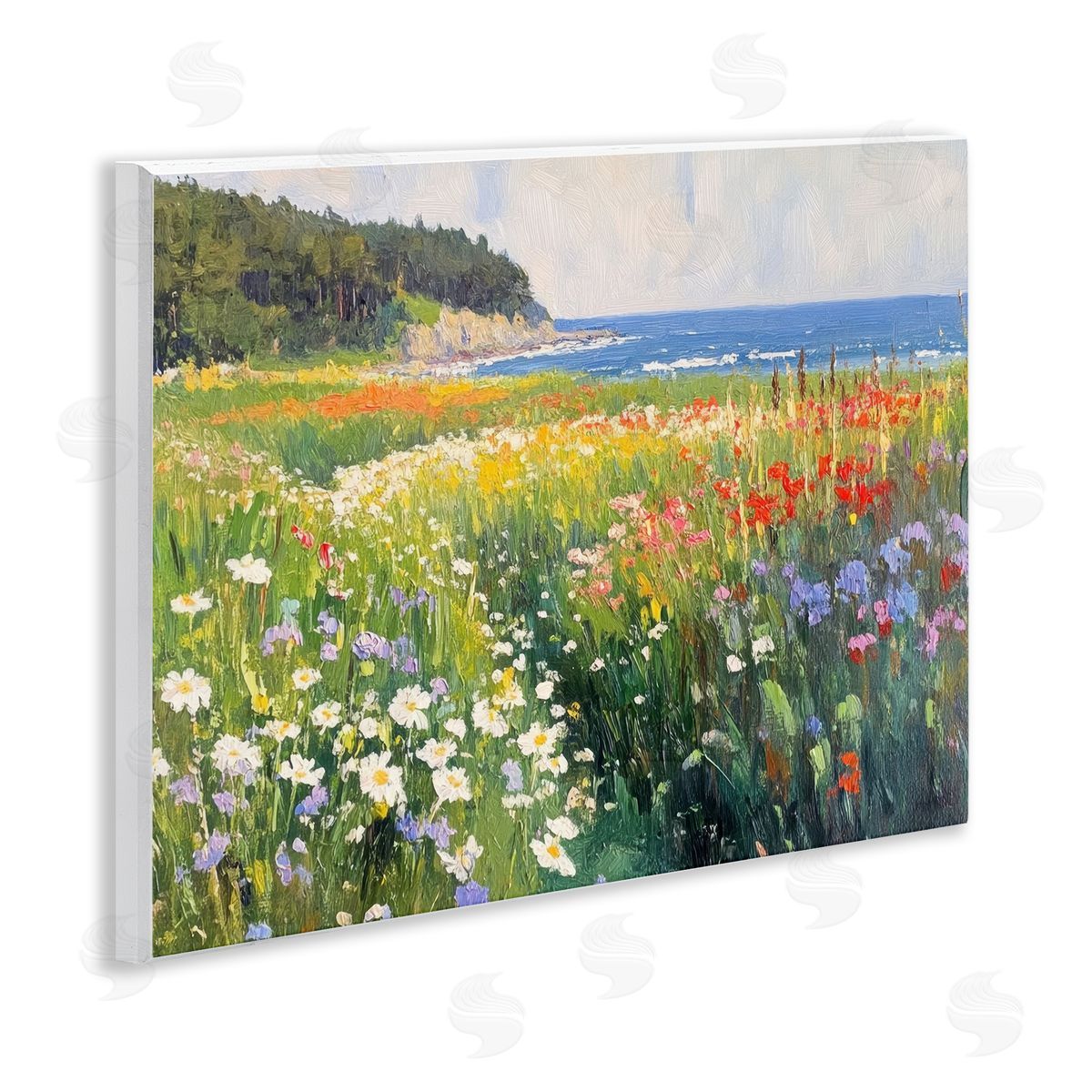 Petal Prints Design Vivid Wildflower Beach Canvas Wall Art Print