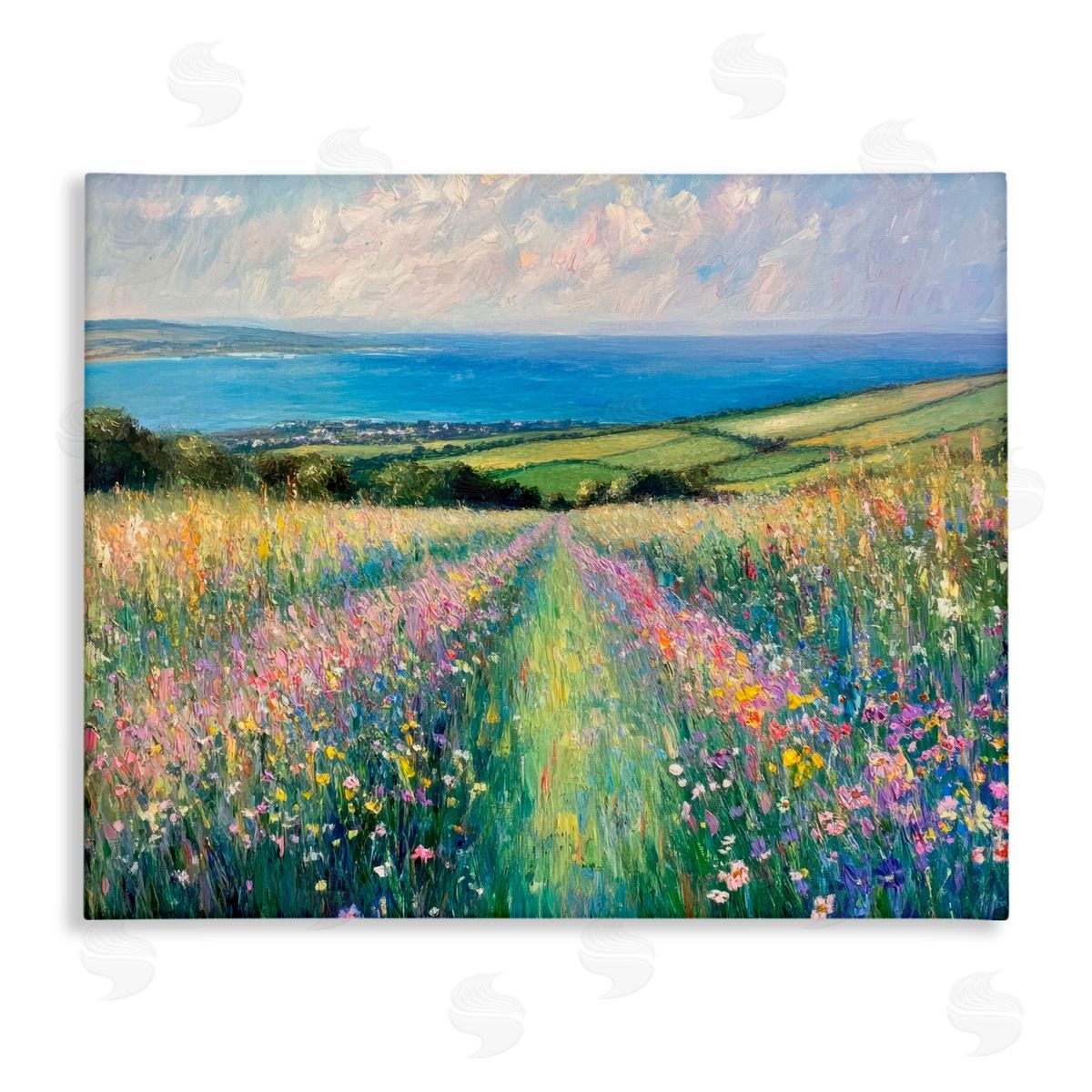 Petal Prints Design Impressionist Wildflower Hills Canvas Wall Art Print