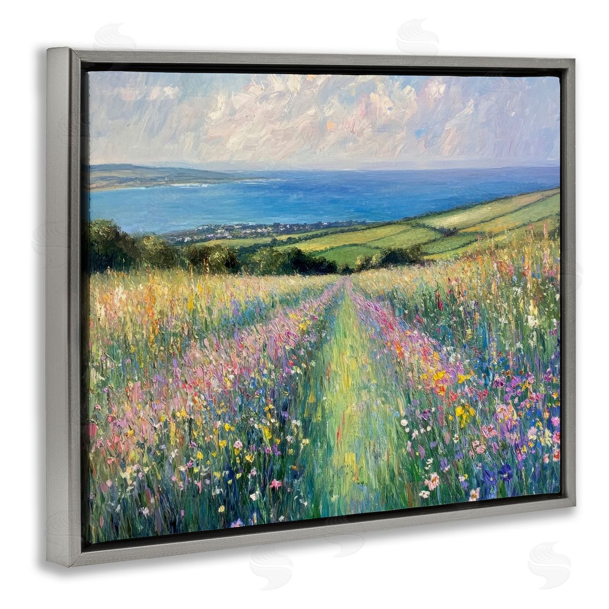 Petal Prints Design Impressionist Wildflower Hills Canvas Wall Art Print