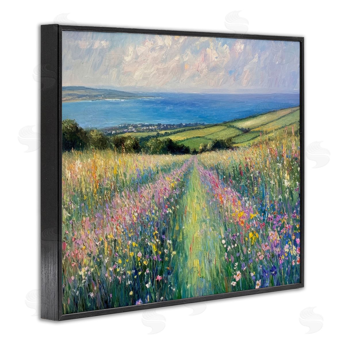 Petal Prints Design Impressionist Wildflower Hills Canvas Wall Art Print