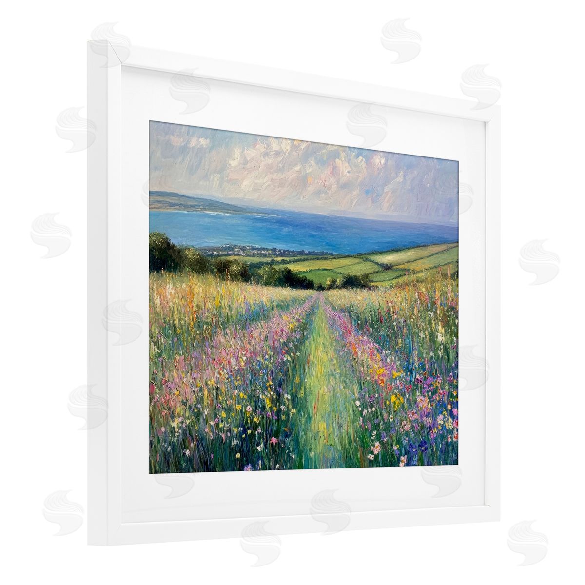Petal Prints Design Impressionist Wildflower Hills Canvas Wall Art Print