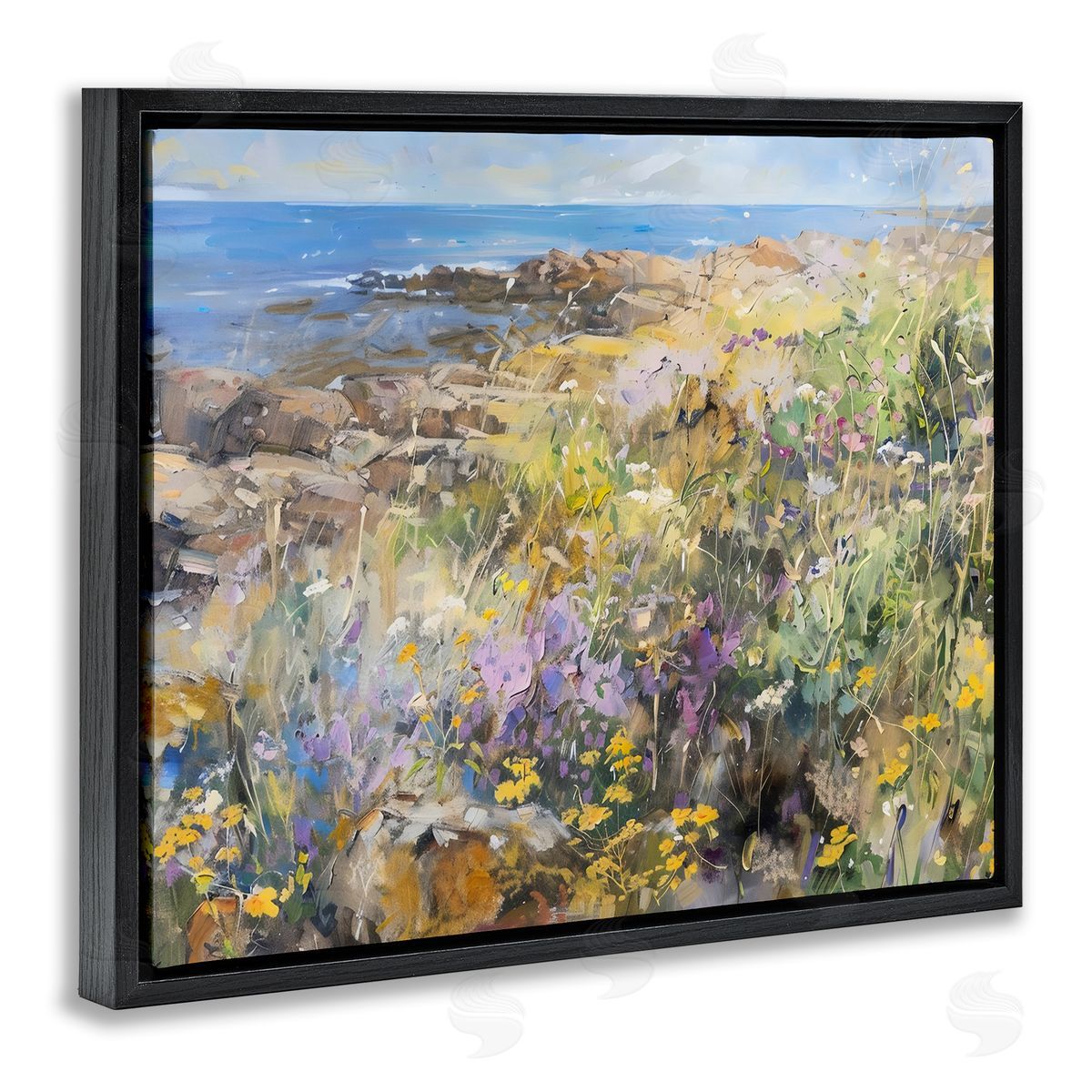LSR Creative Studio Sea of Wildflowers Coast Canvas Wall Art Print