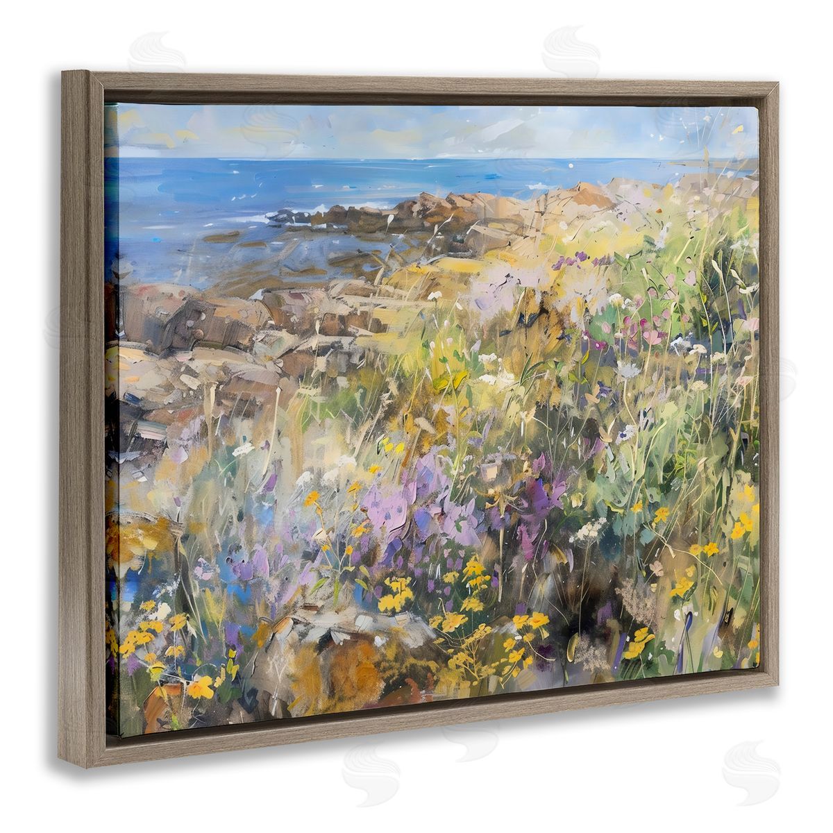 LSR Creative Studio Sea of Wildflowers Coast Canvas Wall Art Print