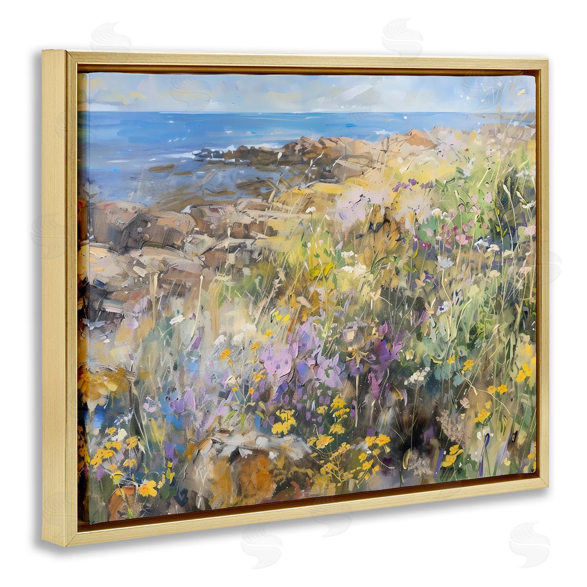 LSR Creative Studio Sea of Wildflowers Coast Canvas Wall Art Print