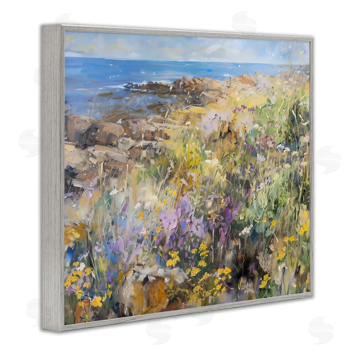 LSR Creative Studio Sea of Wildflowers Coast Canvas Wall Art Print