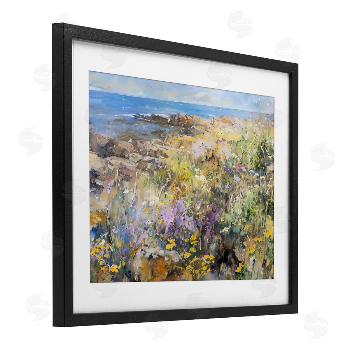 LSR Creative Studio Sea of Wildflowers Coast Canvas Wall Art Print