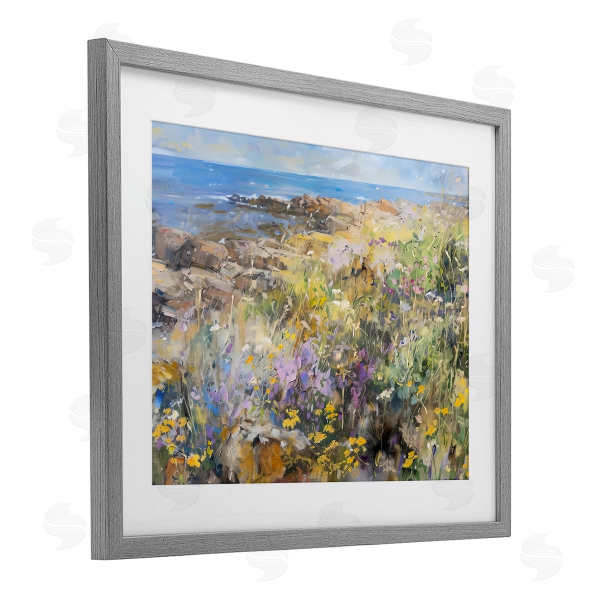 LSR Creative Studio Sea of Wildflowers Coast Canvas Wall Art Print