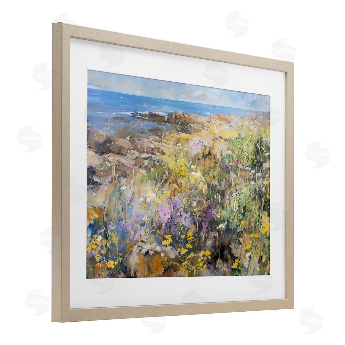 LSR Creative Studio Sea of Wildflowers Coast Canvas Wall Art Print