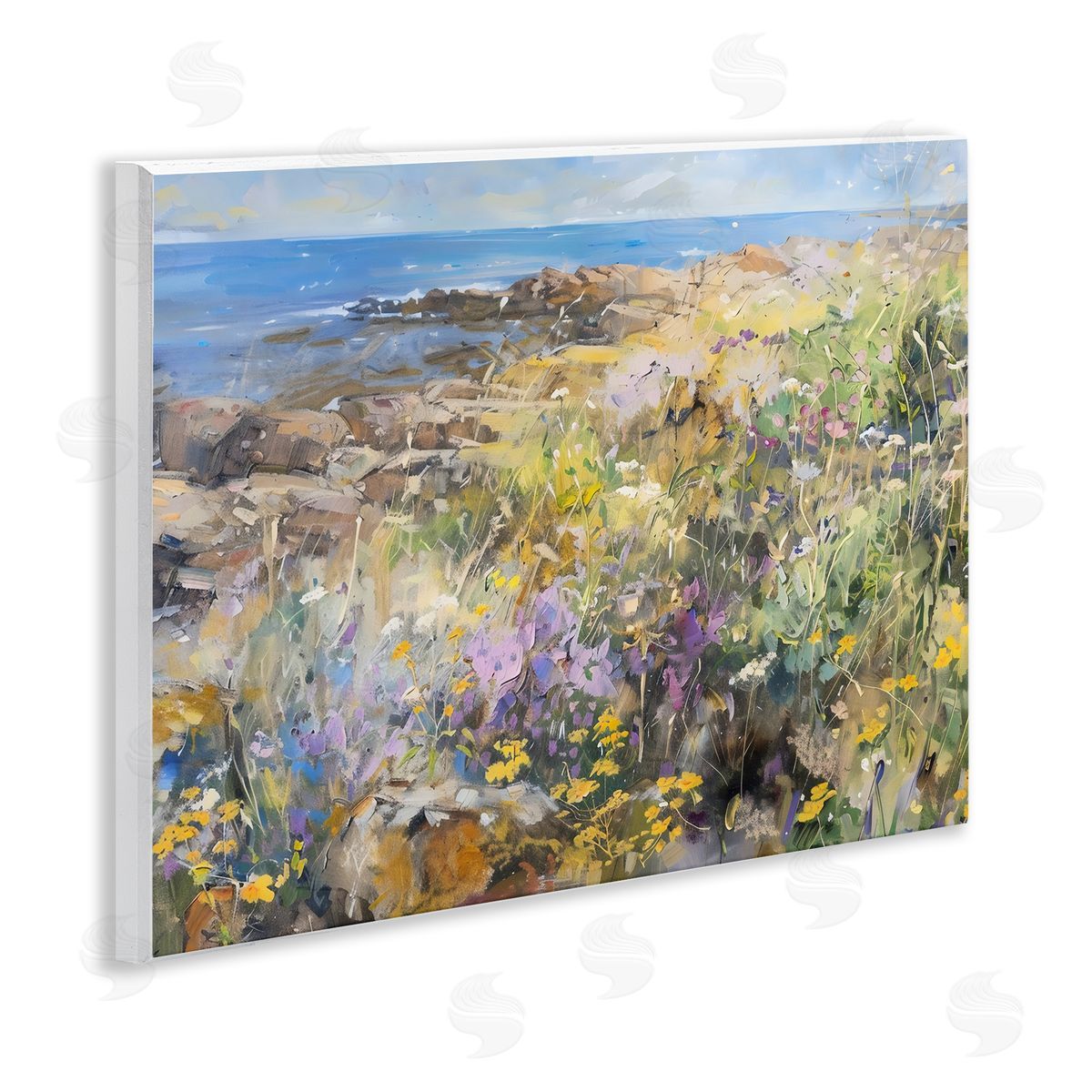 LSR Creative Studio Sea of Wildflowers Coast Canvas Wall Art Print