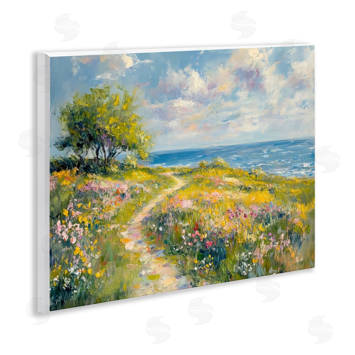 Petal Prints Design Colorful Coastal Path Canvas Wall Art Print